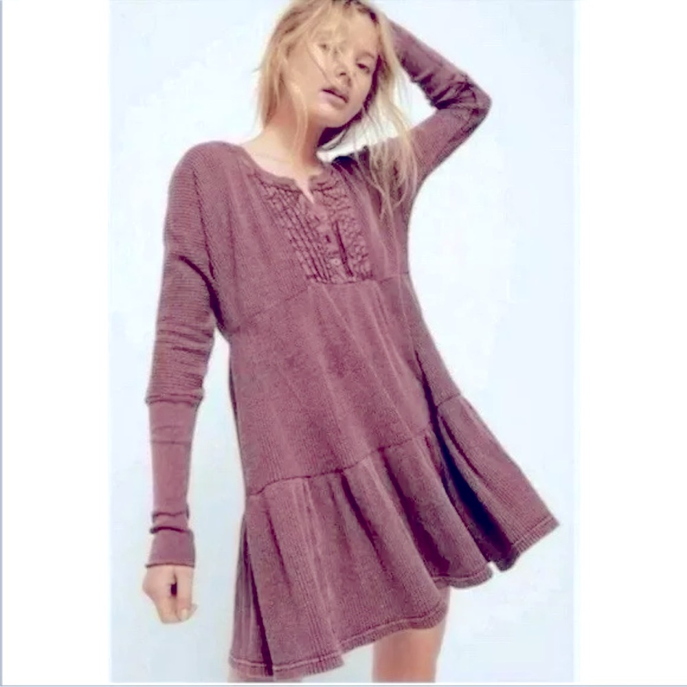 Free People One Jolene Mini Dress Wine/Maroon Size XS